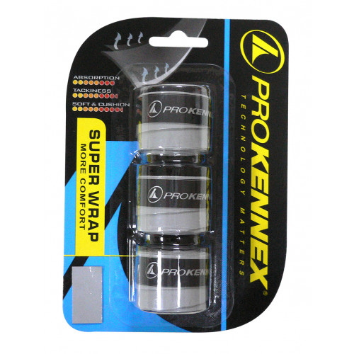 Намотка на ракетки ProKennex Super Wrap Over Grip 3 шт 25x1100x0.75 Белый (AYGP1705-W) - фото 1